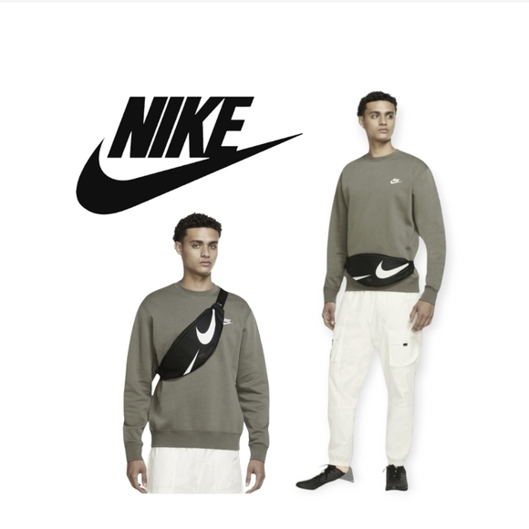 Nike Handbags - New Nike Swoosh Heritage Crossbody Shoulder Festival Waist Bag Pouch Black White